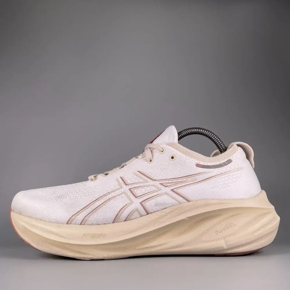Asics Gel-Nimbus 26 Women's 10.5 White Running Sneakers Athletic Gym Shoe Casual